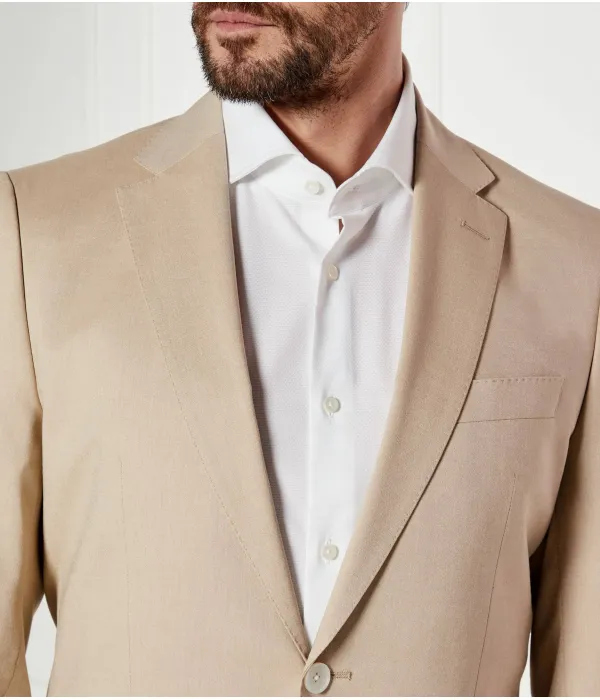 Элегантная куртка h-hutson-251 Slim fit Boss, бежевый — фото 4