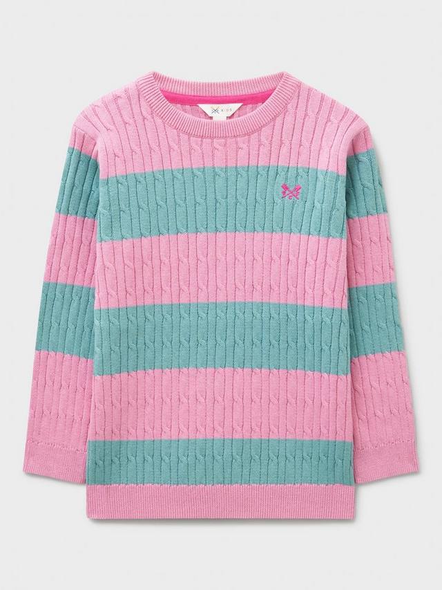 

Детский свитер с воротником-гольф и узором "косичка" Crew Clothing, Multi Green