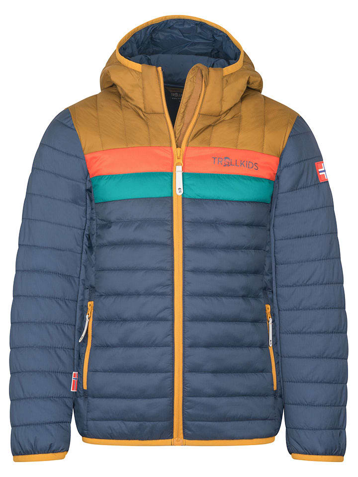 

Trollkids Стеганая куртка «Эйкефьорд» темно-синего цвета