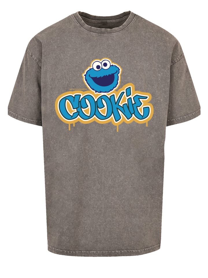 

Футболка F4NT4STIC Sesamstraße Cookie Graffiti Logo, цвет asphalt