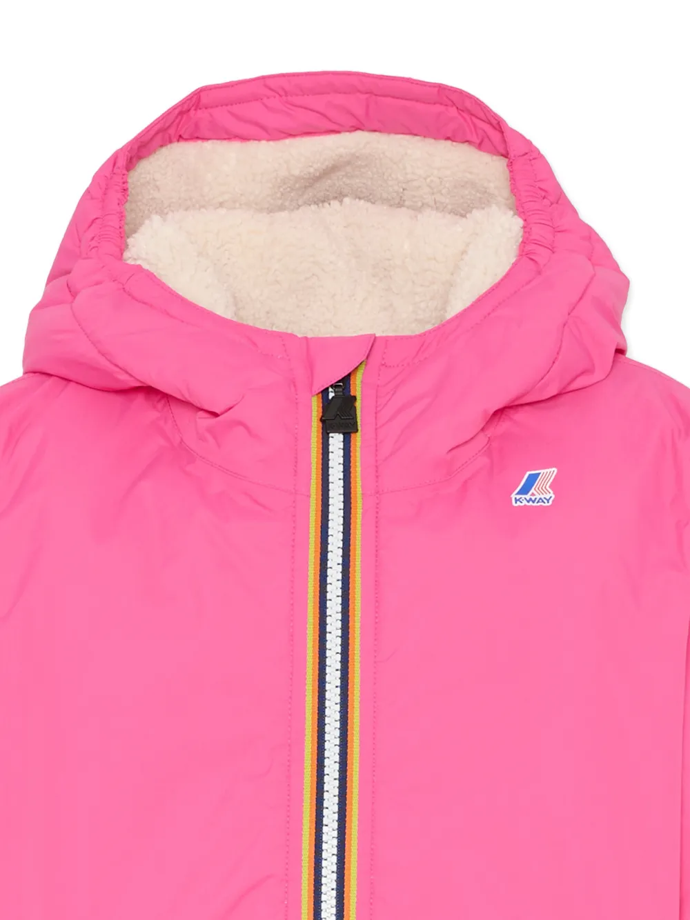 Стеганая куртка с капюшоном K Way Kids, розовый — фото 3