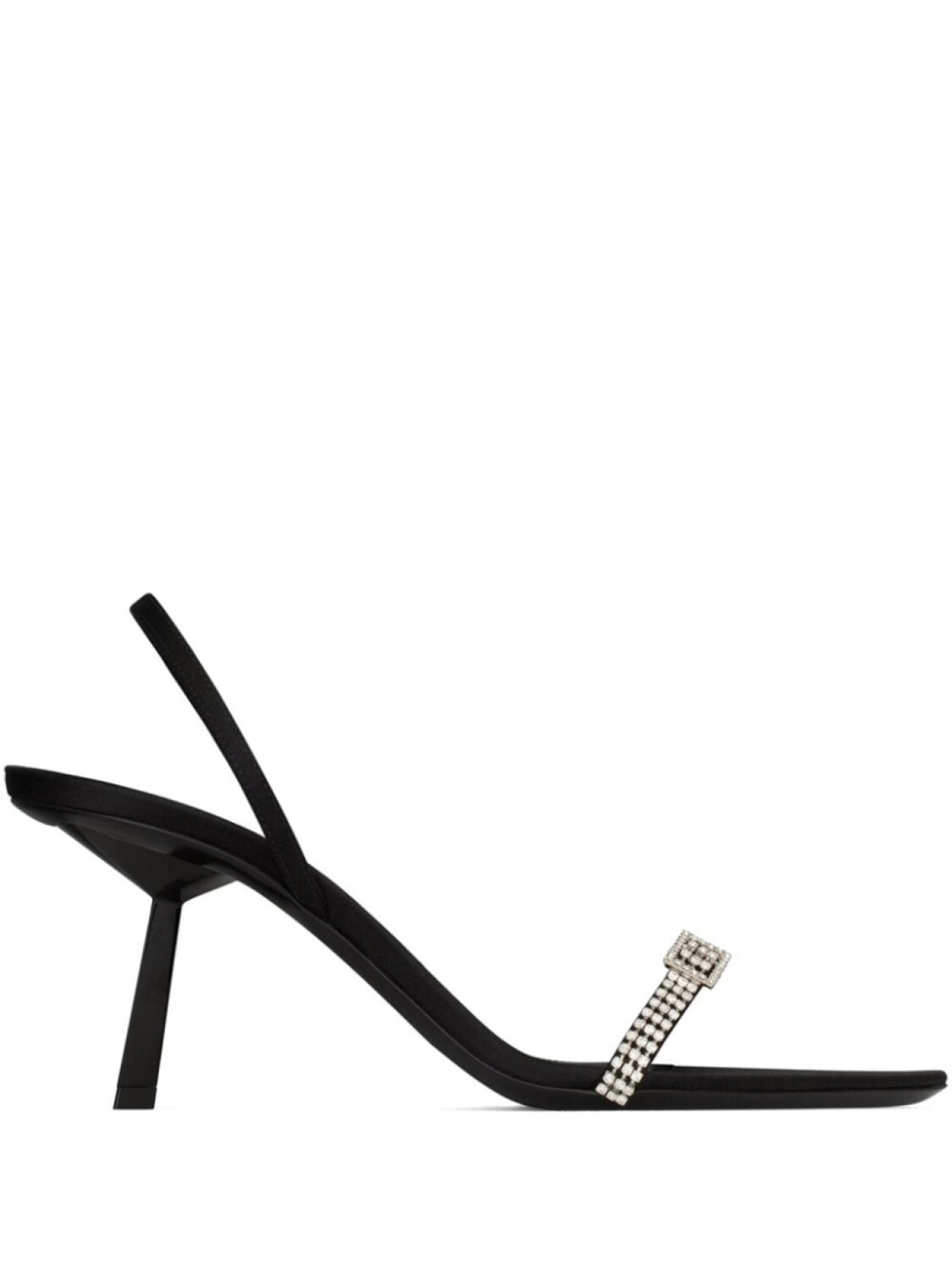 

Saint Laurent атласные босоножки Rendez-Vous 75, черный