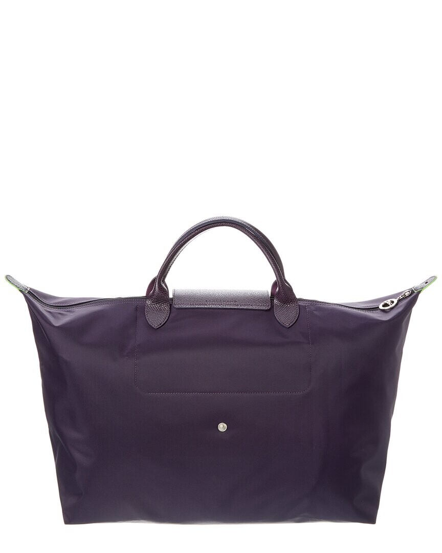 

Маленькая зеленая дорожная сумка Longchamp Le Pliage из ткани и кожи, фиолетовый