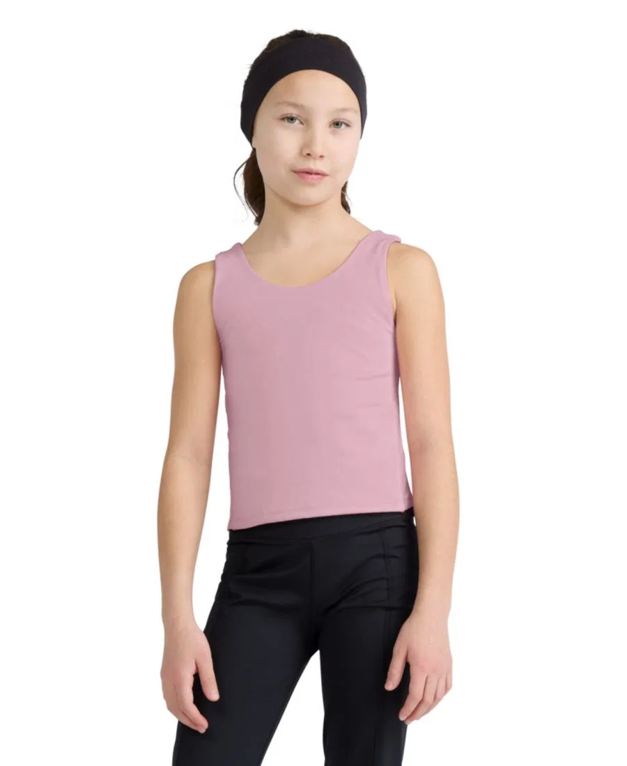 Детский укороченный спортивный топ без рукавов YPB Abercrombie Kids, розовый
