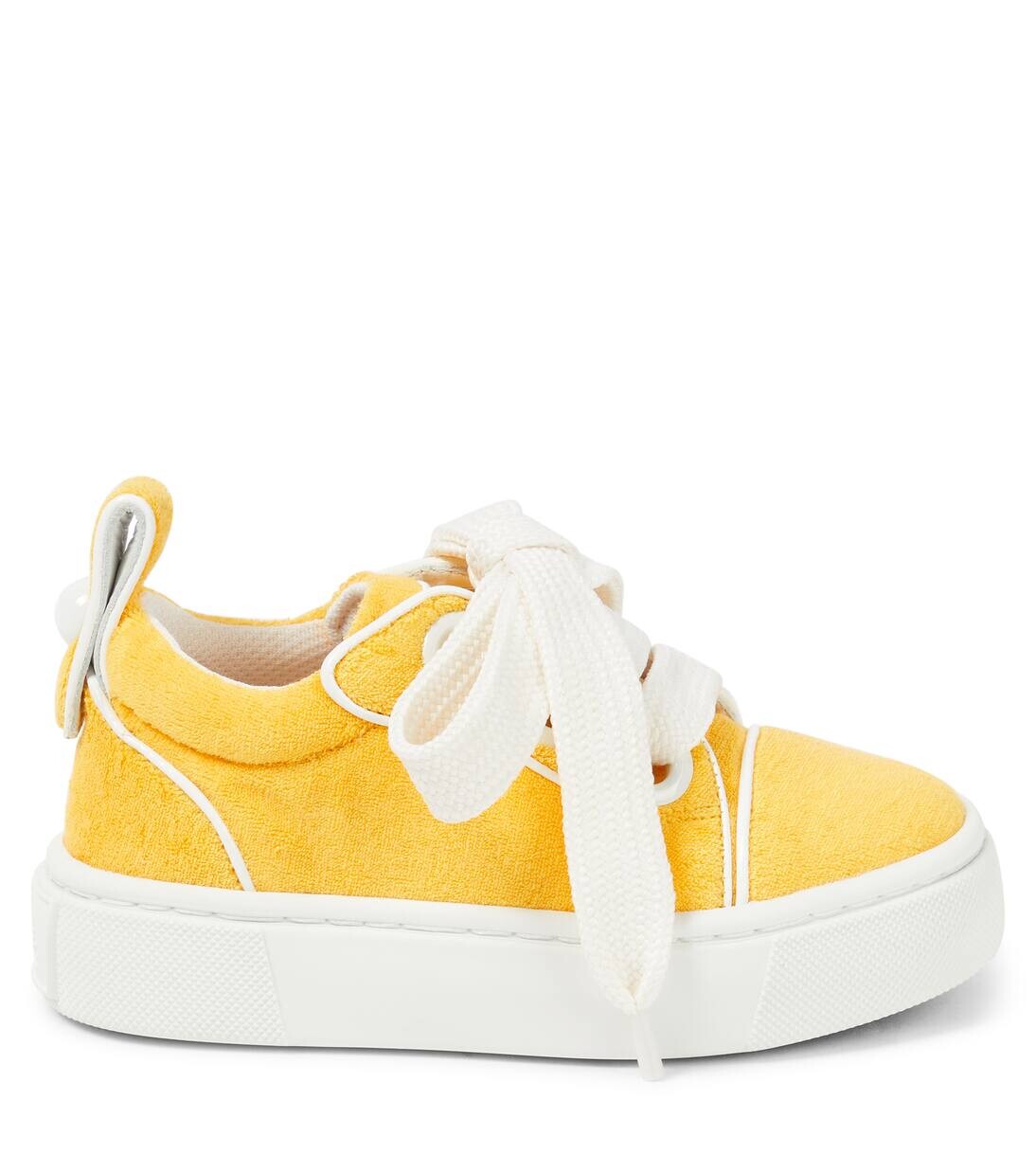 Махровые кеды Toy Toy с кожаной отделкой Christian Louboutin Kids, цвет pollen/bianco — фото 4