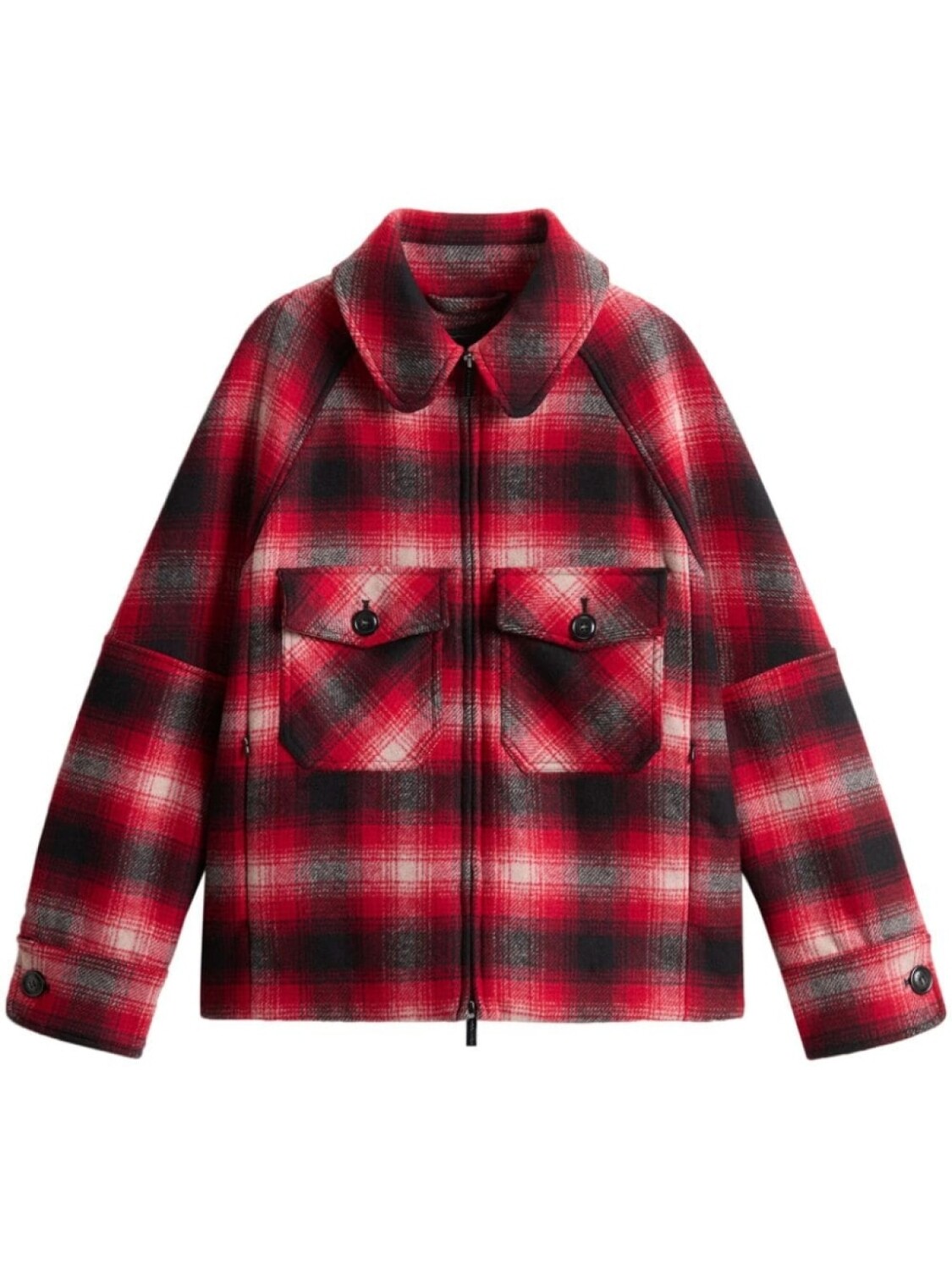 

Woolrich рубашка с застежкой-молнией в клетку, красный