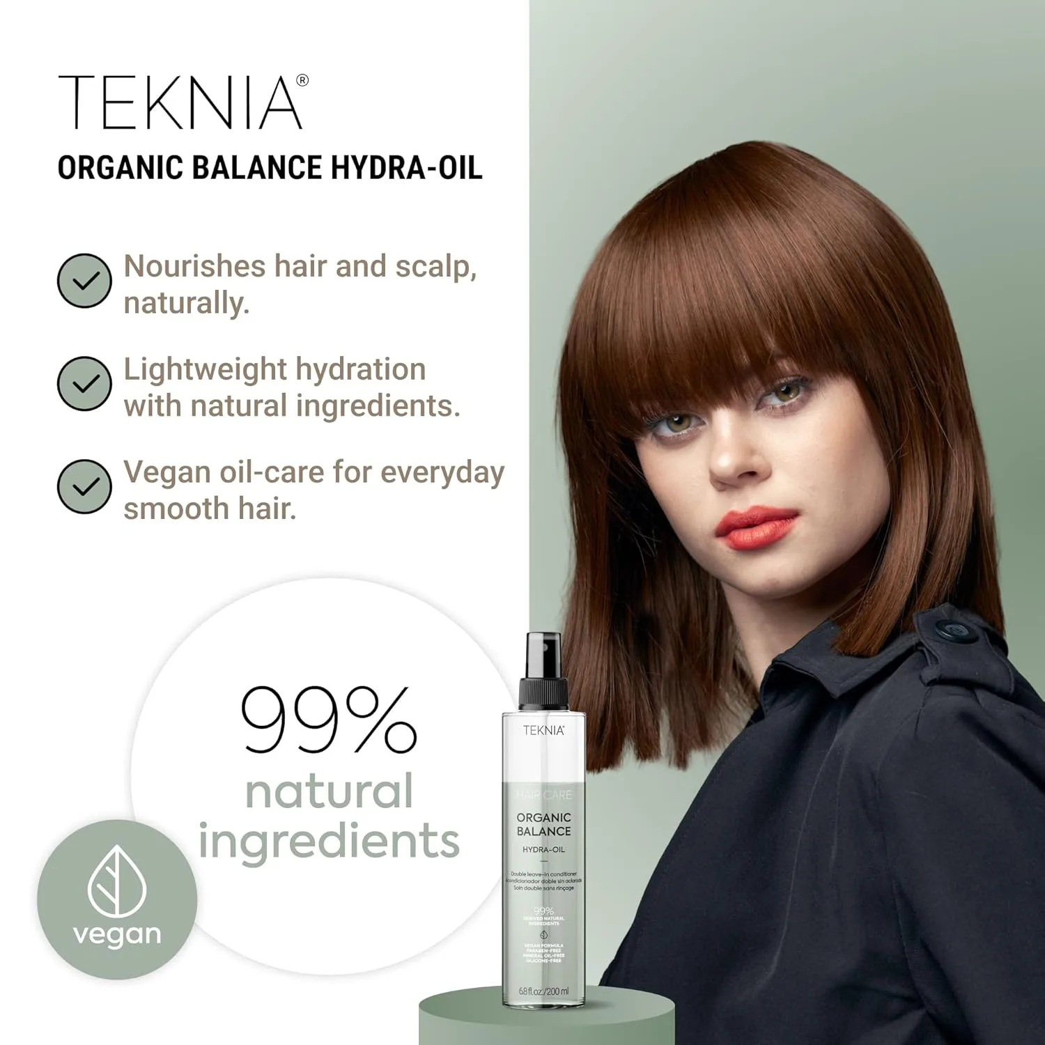 LAKMÉ Teknia Organic Balance Hydra-Oil Spray, увлажняющий несмываемый кондиционер-спрей, 6,8 жидких унций — фото 2