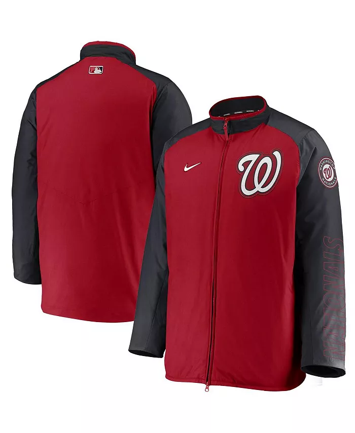 

Мужская красная и синяя куртка Washington Nationals Authentic Collection Dugout на молнии Nike