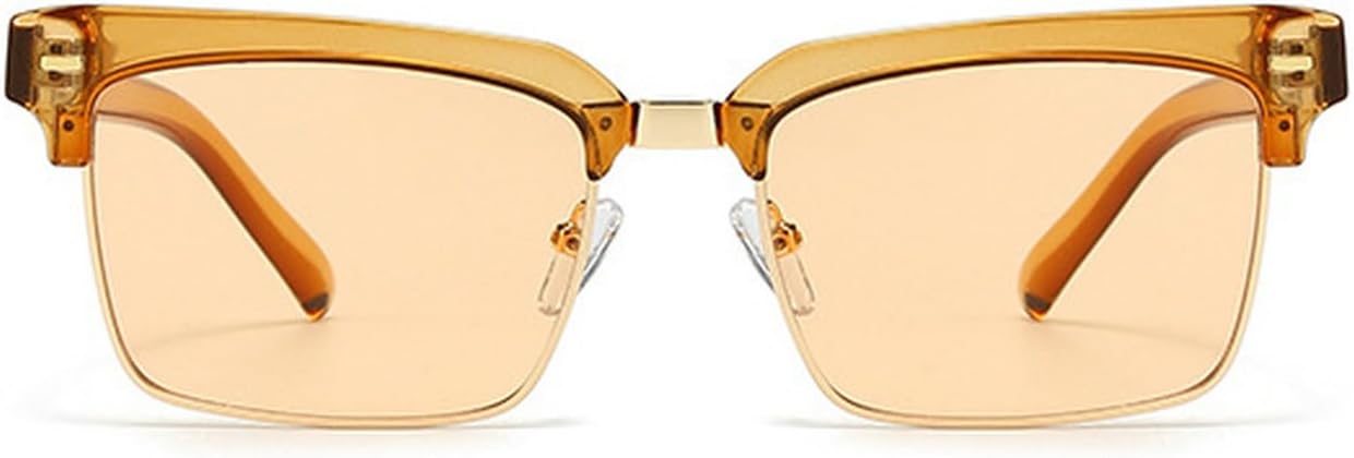 

Laureles Fashion Square Женские солнцезащитные очки в стиле ретро с заклепками Мужские очки для отдыха на природе, вечеринок и пляжа, прозрачные, с защитой от УФ-излучения UV400, C4