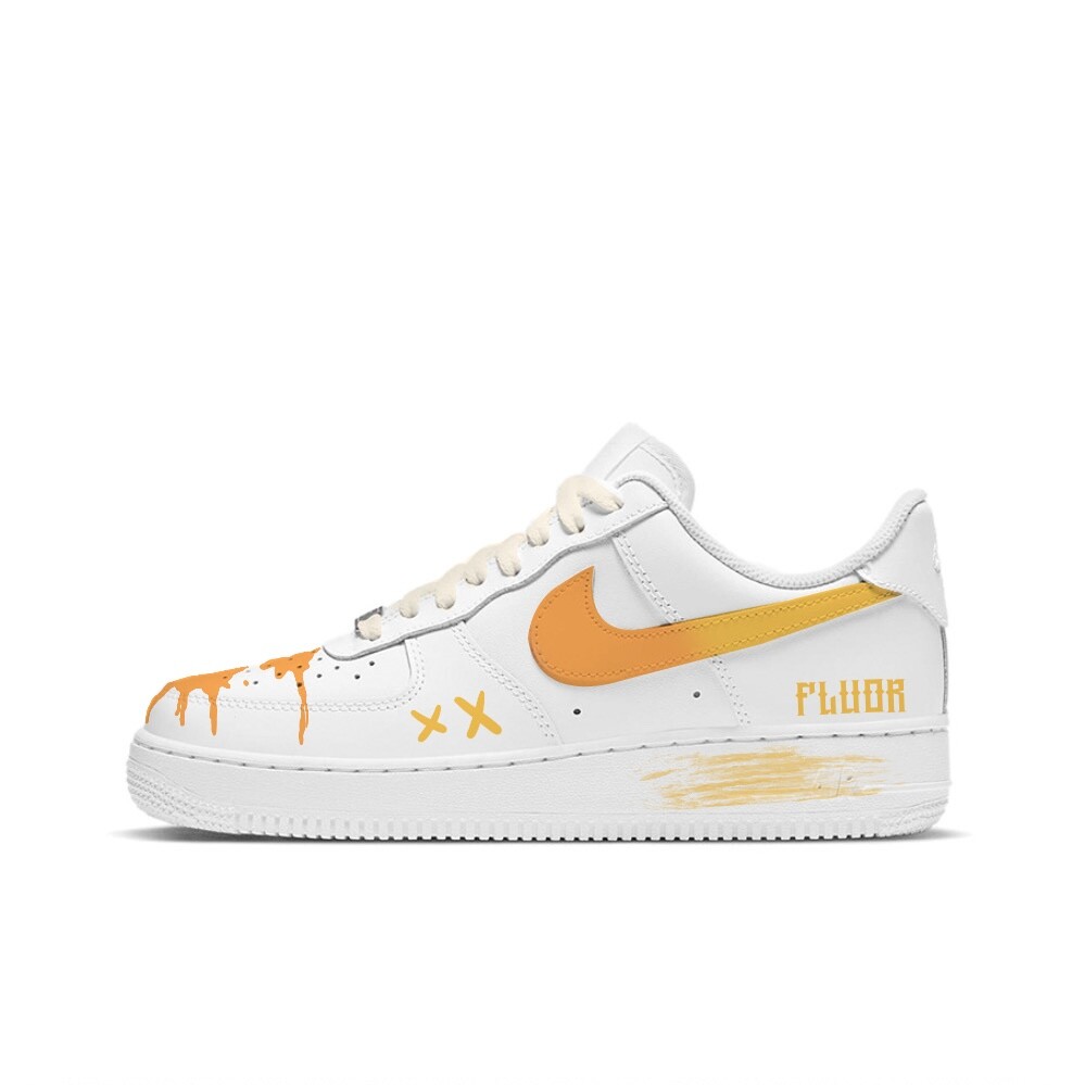 

Кроссовки Nike Air Force 1 Skateboarding Shoes Women's Low-top White/Orange, белый/оранжевый