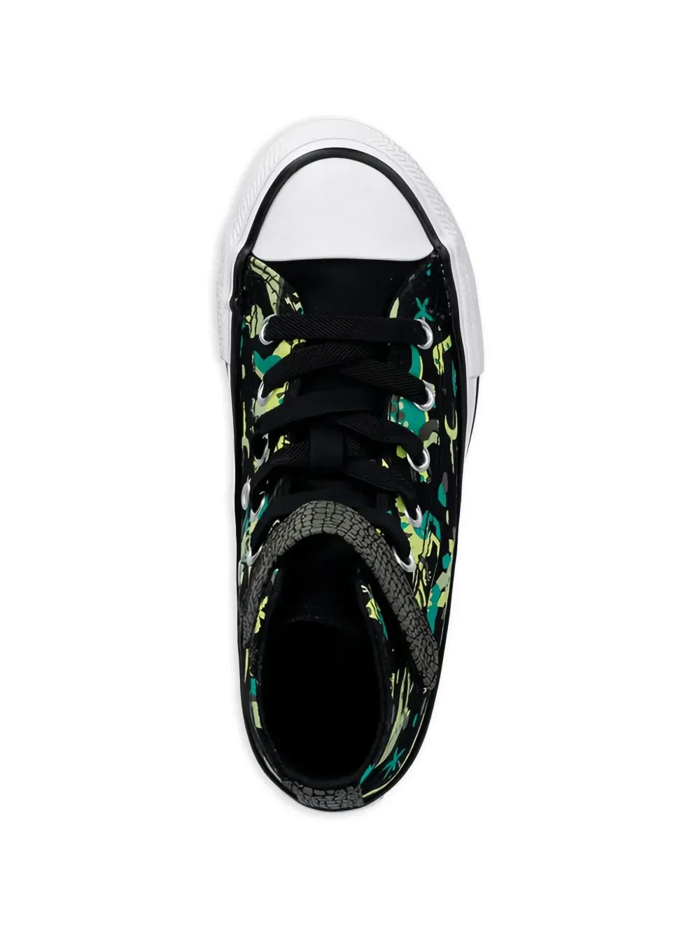 Высокие кроссовки с принтом динозавров Converse Kids, черный — фото 4