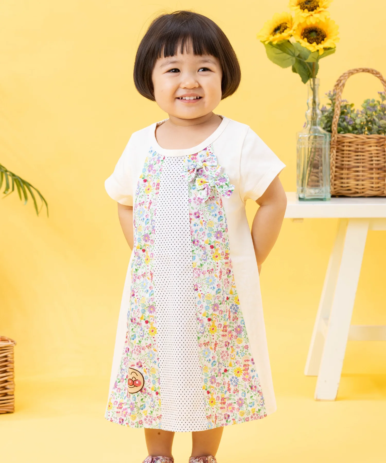 Детская коллекция ANPANMAN / (K) Платье-трансформер в стиле пэчворк Anpanman Kids Collection, cream — фото 3