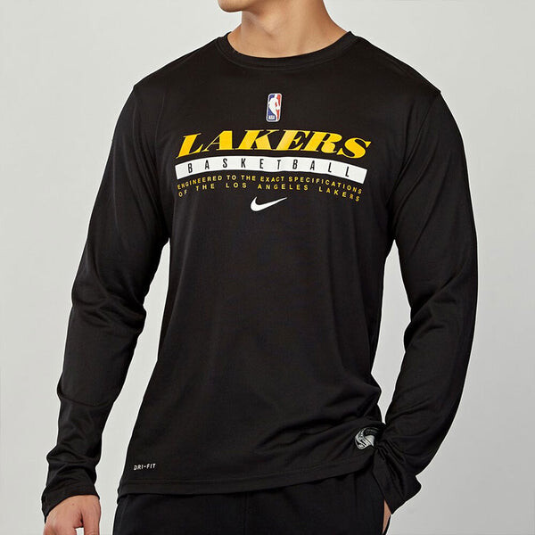 Футболка nba alphabet printing basketball sports round neck long sleeves black Nike, черный — фото 4