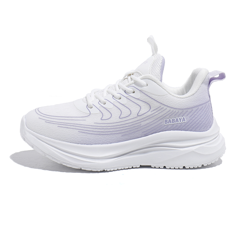 

Babaya Скользостойкие антиударные легкие амортизирующие низкие детские беговые кроссовки white purple kids