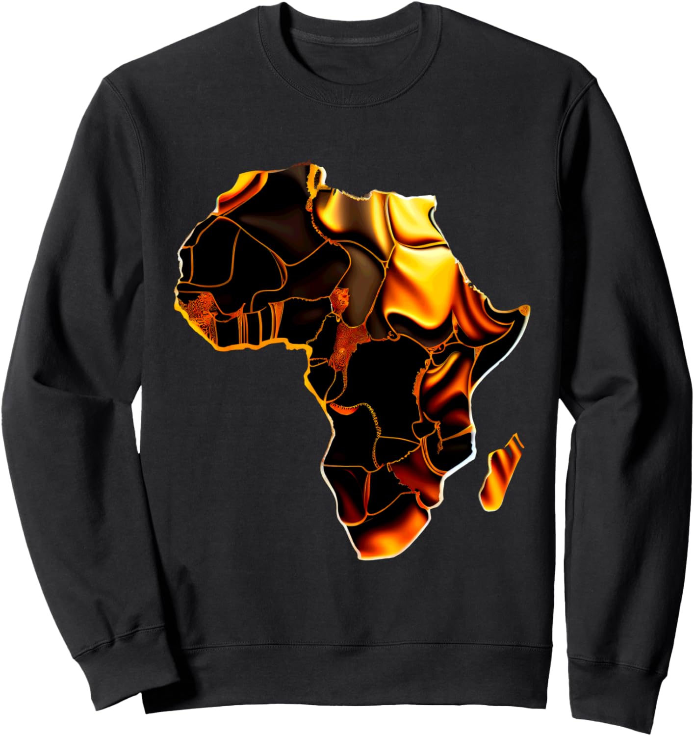

Светящаяся толстовка с силуэтом карты Африки в абстрактном стиле African Continent Abstract Vibrant Silhouette, черный