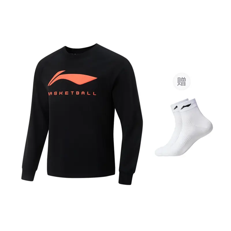 

Мужская толстовка из баскетбольной коллекции LiNing, черная, Черный, Мужская толстовка из баскетбольной коллекции LiNing, черная