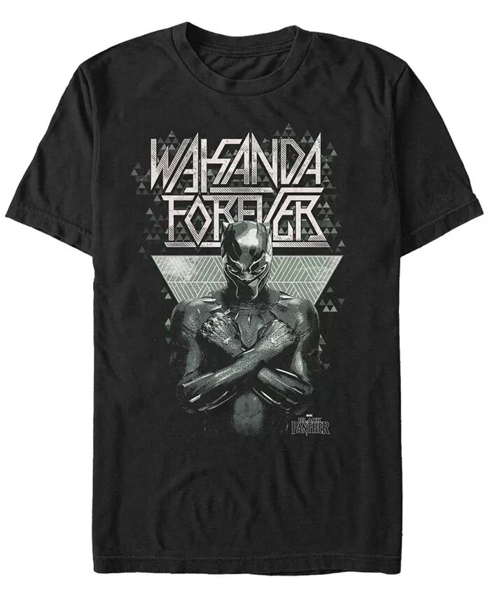 

Футболка с коротким рукавом Marvel Men's Black Panther Geometric Panther Forever Fifth Sun, черный