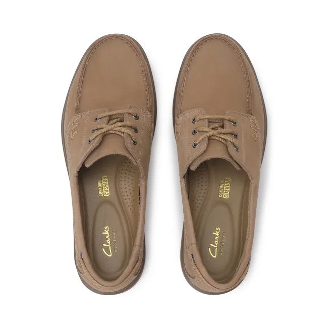 Мужские повседневные топсайдеры коричневые от Clarks — фото 3