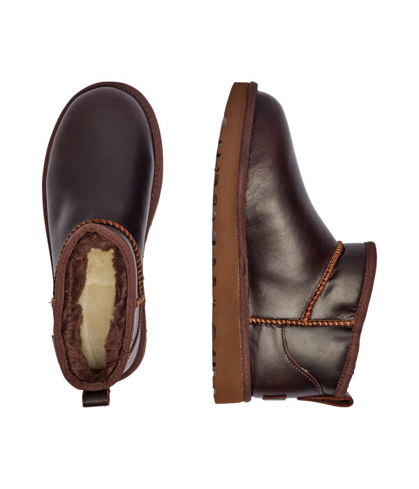 Ботинки кожаные зимние UGG, темно-коричневый — фото 4