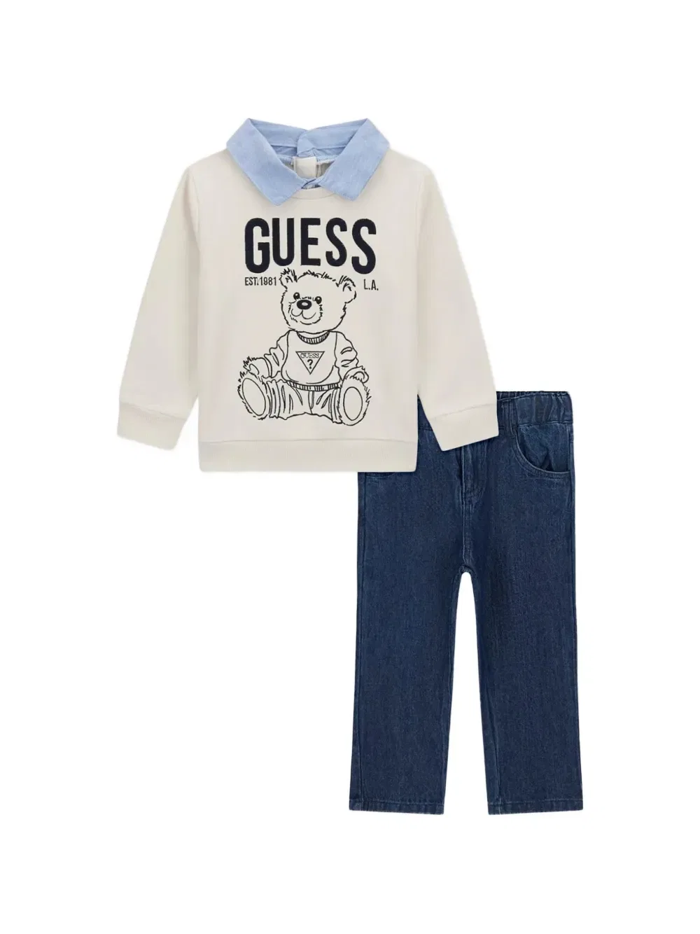 Комплект брюк с медвежьим принтом Guess Kids, серый