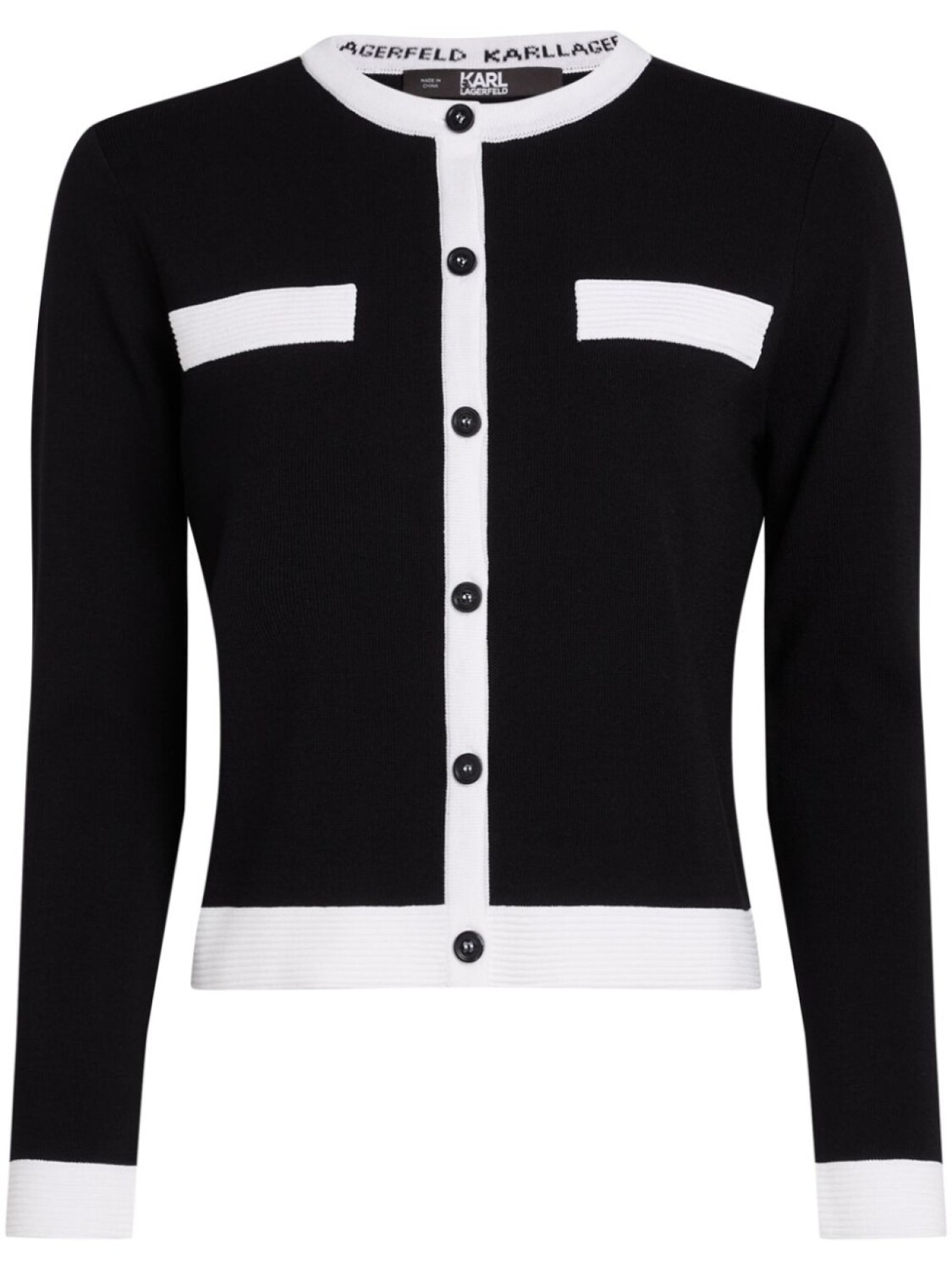 

Karl Lagerfeld кардиган с контрастной отделкой, черный