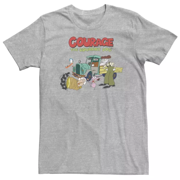 

Футболка с принтом Courage the Cowardly Dog больших размеров Licensed Character, серый