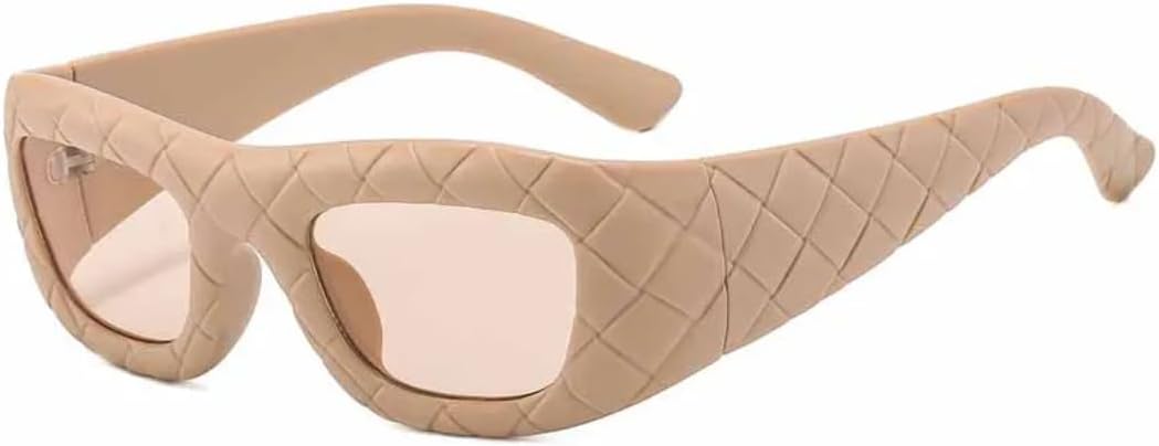 

Винтажные панк-солнцезащитные очки для женщин, модные мужские солнцезащитные очки для вождения и путешествий, очки с защитой от УФ-излучения UV400 VVTWSSW, Khaki Champagne