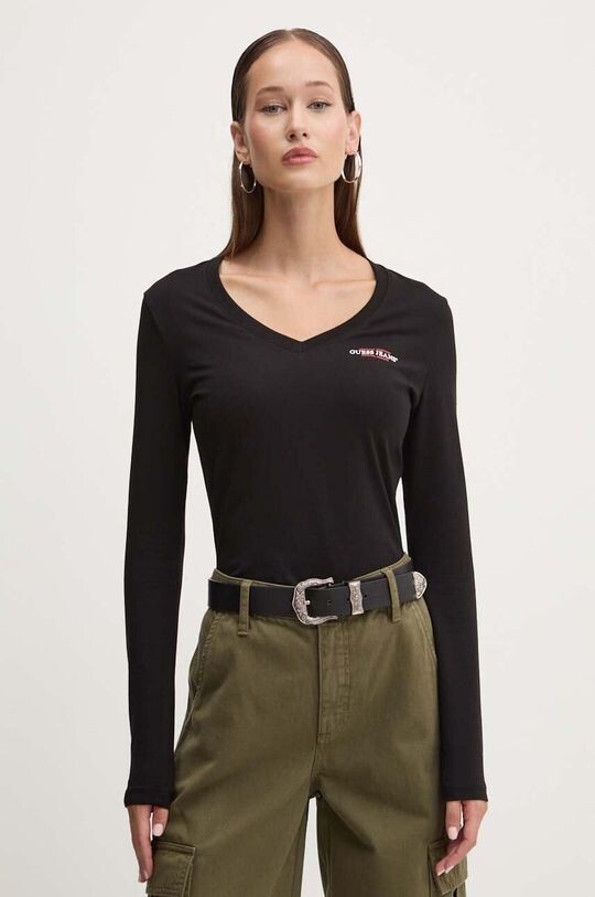 

Лонгслив Guess Jeans, черный