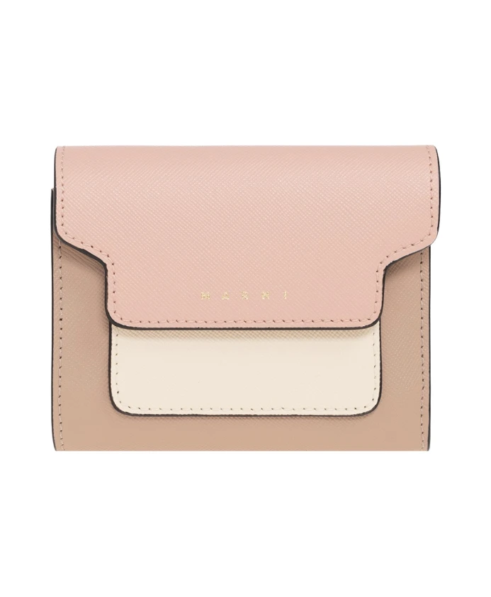 

Кожаный кошелек для карточек Marni, розовый