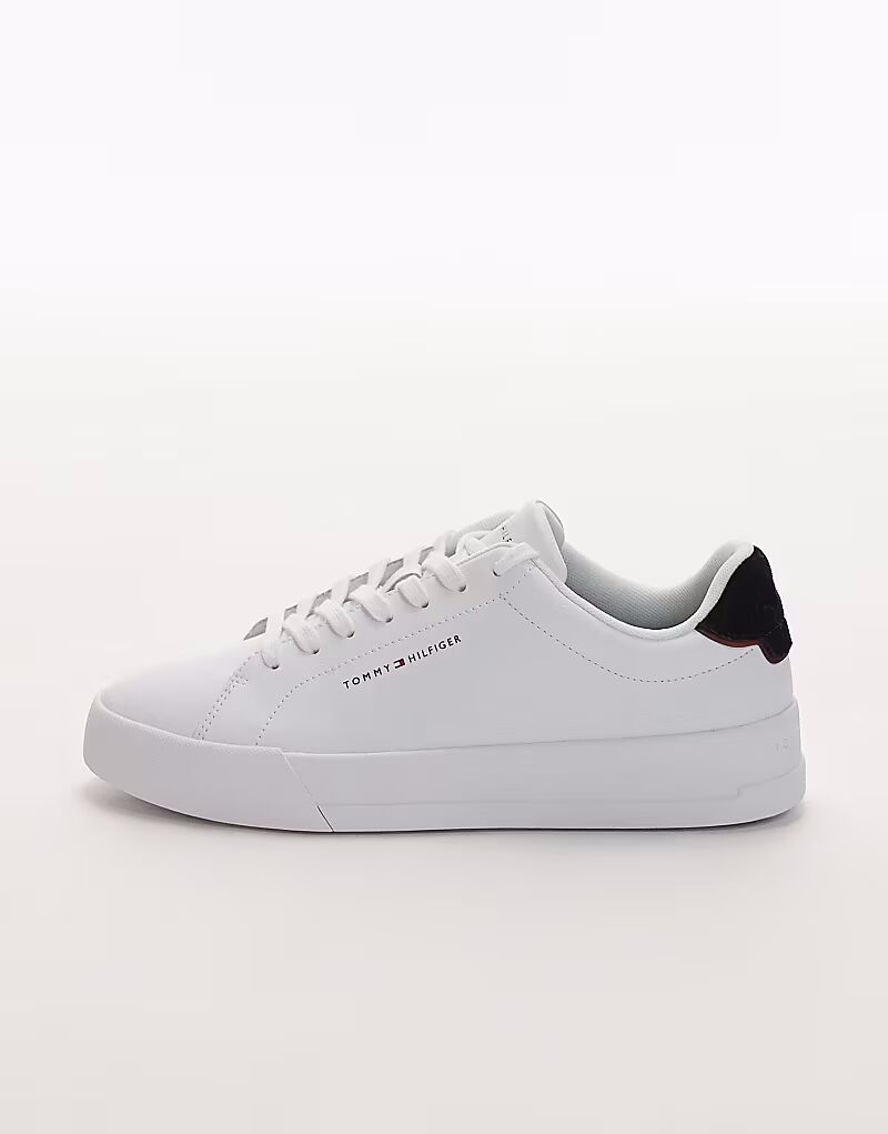 Кроссовки Tommy Hilfiger из кожи в белом и темно-синем цвете — фото 2