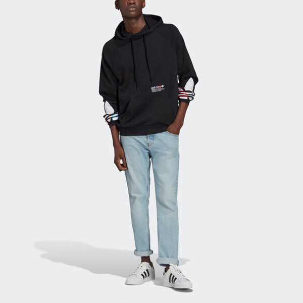 Толстовка adidas originals Tricolor Trefoil Logo Men's Black, черный — фото 3