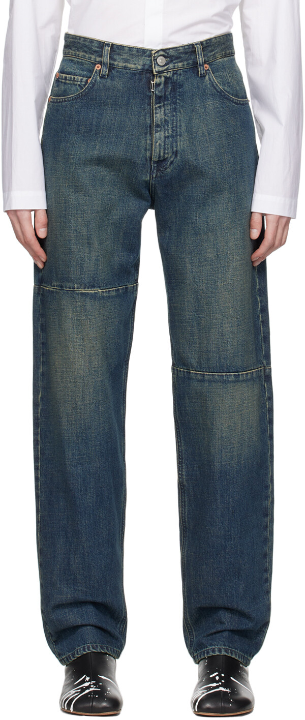 

Синие потертые джинсы Mm6 Maison Margiela