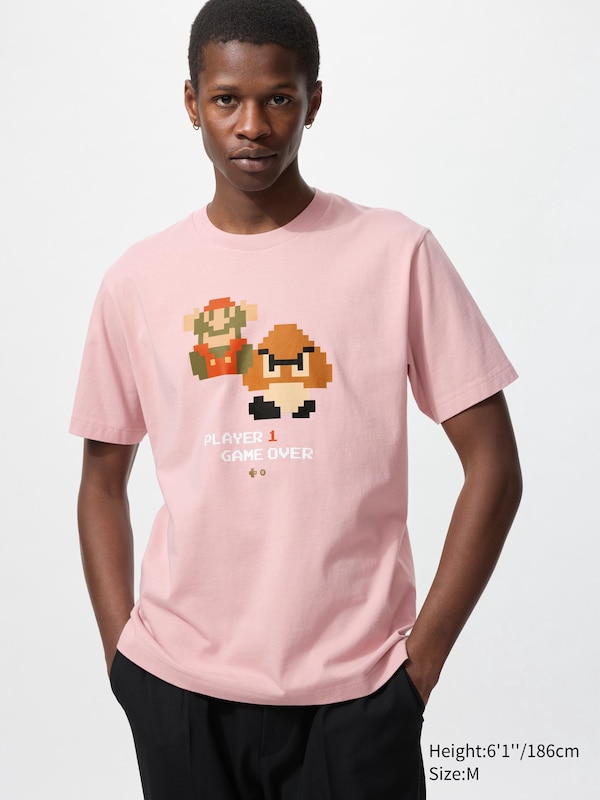 

Футболка с графическим принтом Super Mario Archive ut Uniqlo, розовый