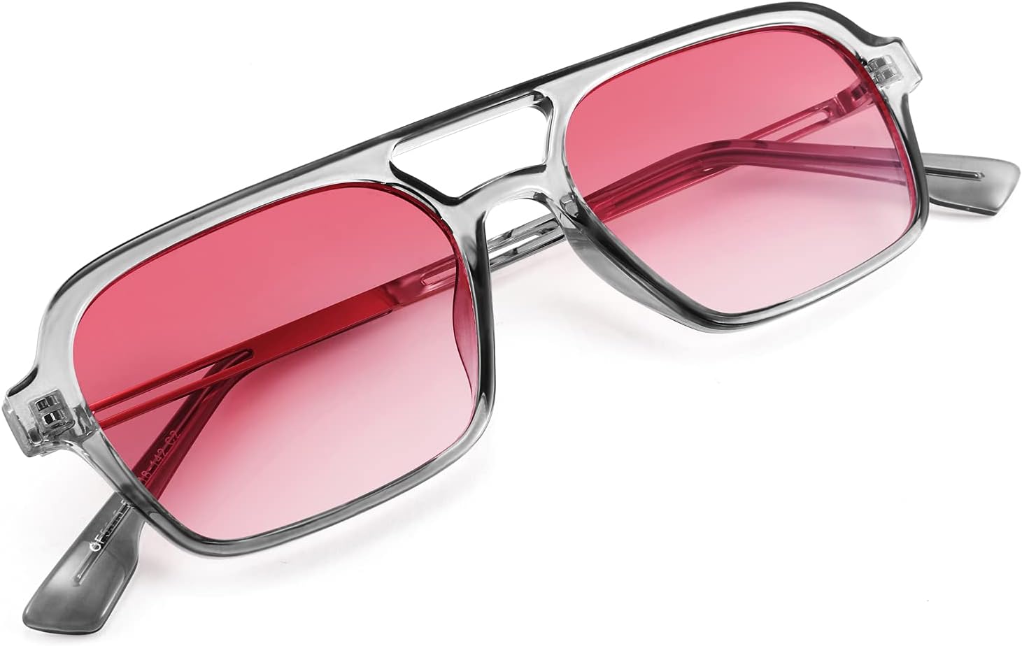 

Винтажные квадратные солнцезащитные очки-авиаторы FEISEDY 70-х годов, плоские, металлические, для женщин и мужчин, модель B2752, Transparent Grey Frame/Gradient Pink Lens