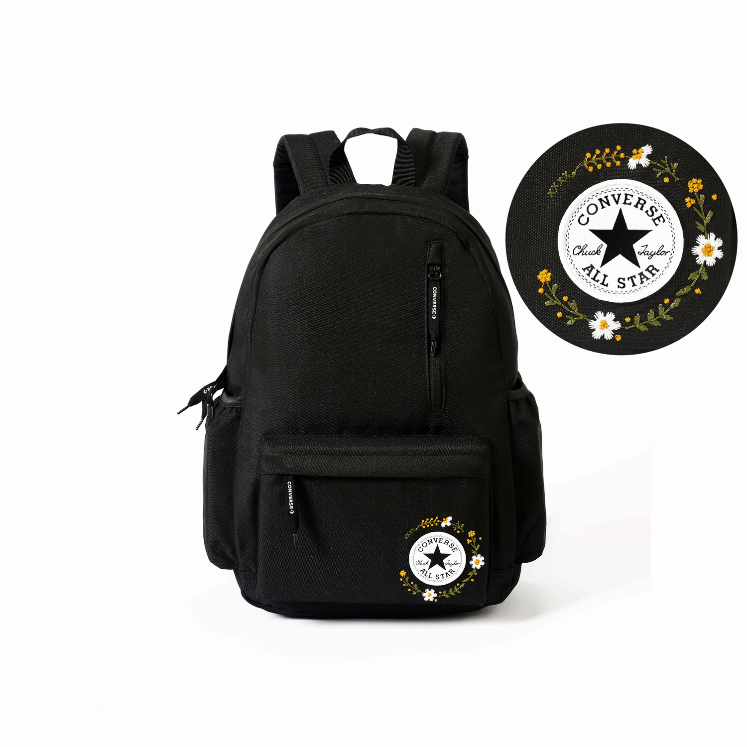 

Converse Полиэстеровый рюкзак средний унисекс черный, Small Daisy Black