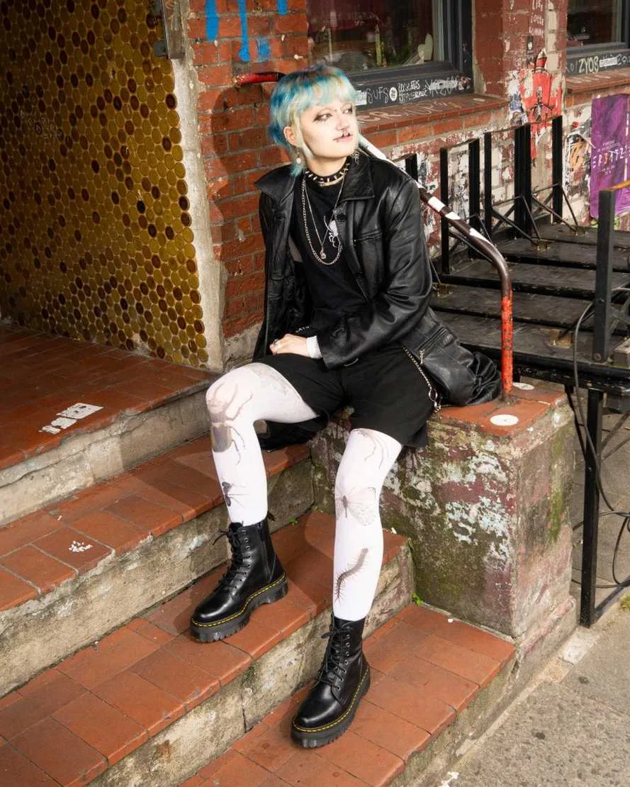 Ботинки Jadon на гладкой кожаной платформе Dr Martens, черный — фото 4