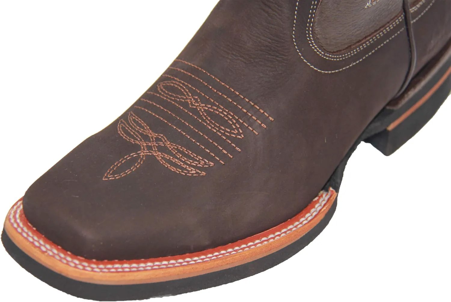 

Мужские кожаные ковбойские сапоги с квадратным носком для родео Generic