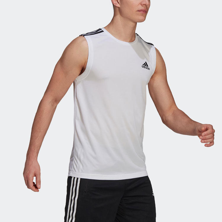 Жилет adidas M 3s Tk Logo Sports Training Breathable Vest White — фото 4
