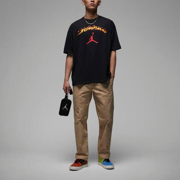 Футболка Air Jordan Fire Jumpman Logo T-Shirt 'Black', черный — фото 3
