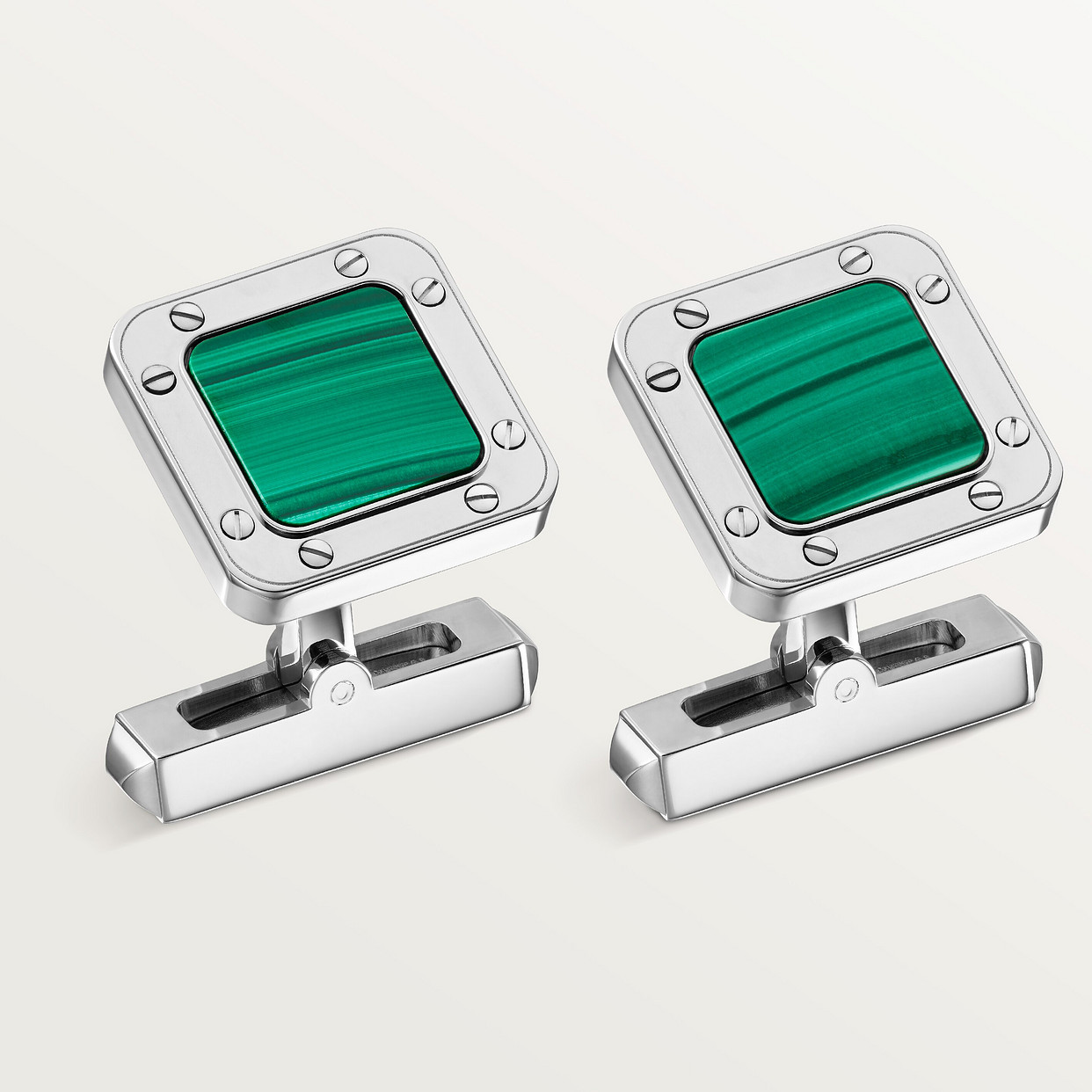 

Запонки Cartier Boutons de manchettes Santos de Cartier, цельное серебро