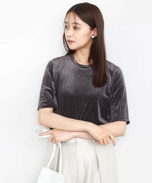 

Футболка велюровая полупрозрачная MK MICHEL KLEIN, темно-серый