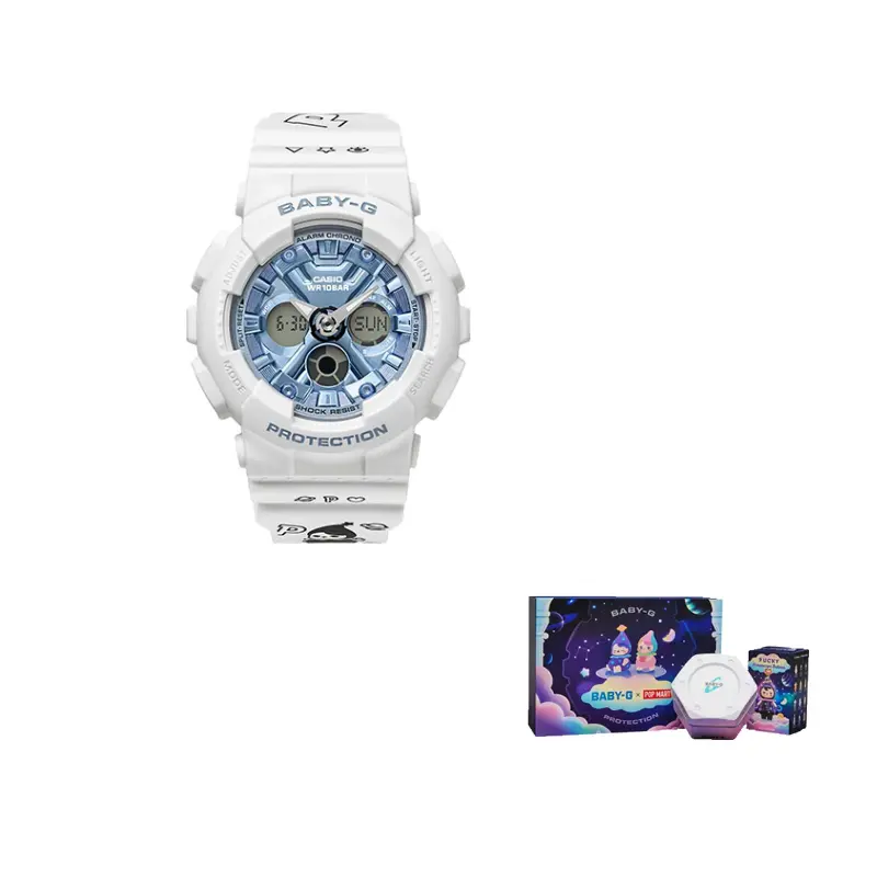 

CASIO Часы Women's BABY-G Blue Watch BA-130-7A2PRP, Light Blue Dial White Strap