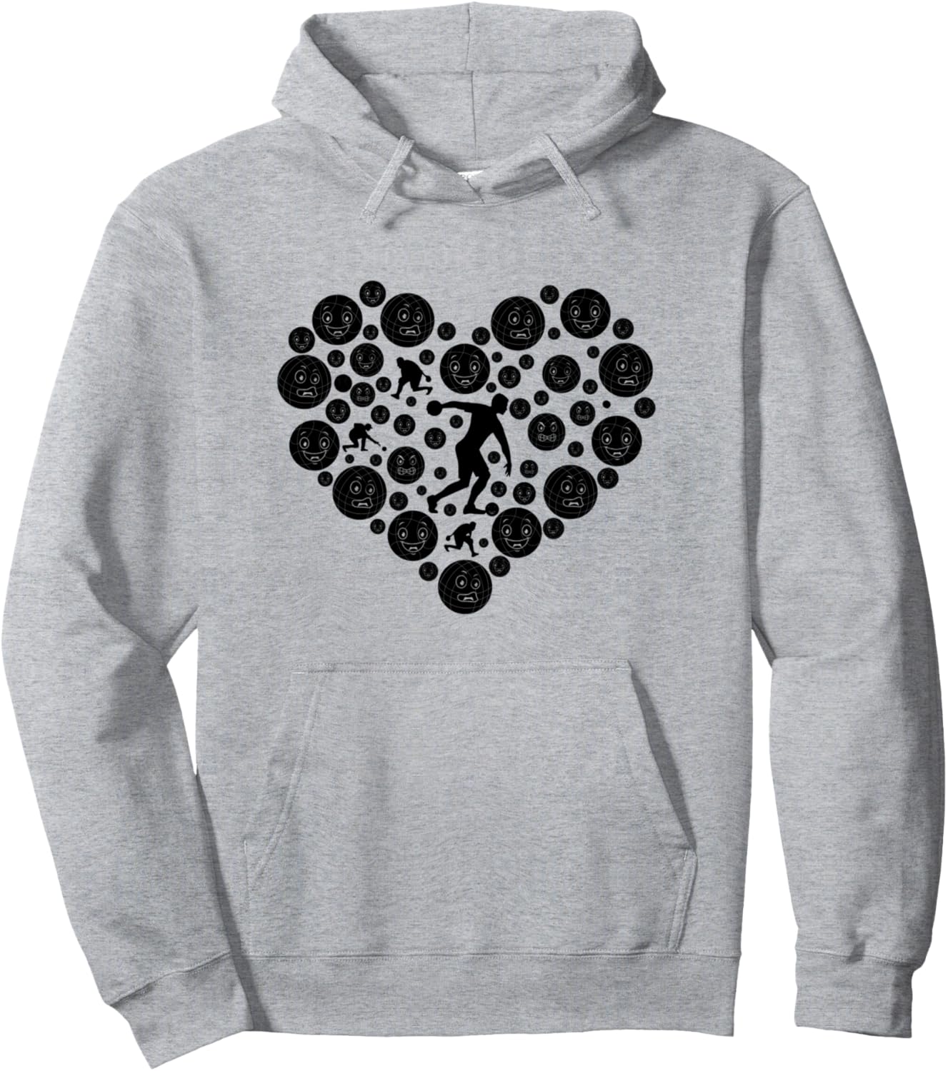 

Игрок в боччу, Сердце в бочче, Худи с изображением сердца в бочче Bocce Ball Player Boccia Designs, серый