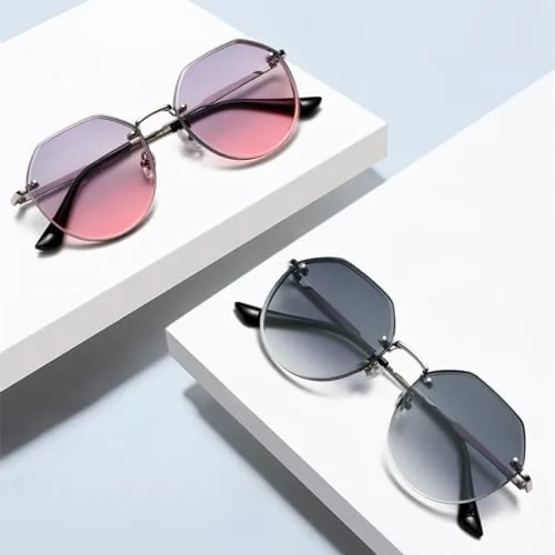 

Модные солнцезащитные очки в многоугольной оправе для женщин и мужчин, металлические винтажные очки для вождения на открытом воздухе MTZJH, Gradient Green