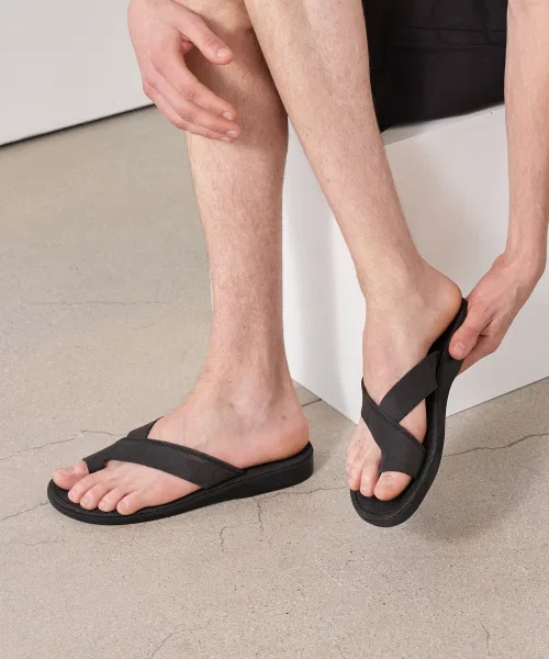 Унисекс сандалии из нубука Jerusalem Sandals ECHO чёрные — фото 2