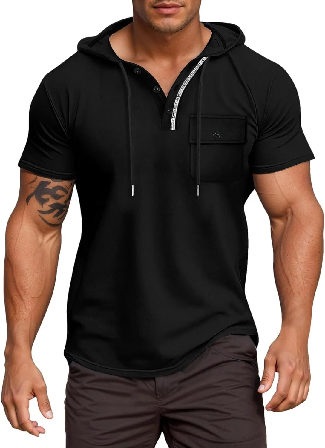 

Мужская футболка с коротким рукавом Slim Fit, легкая и дышащая