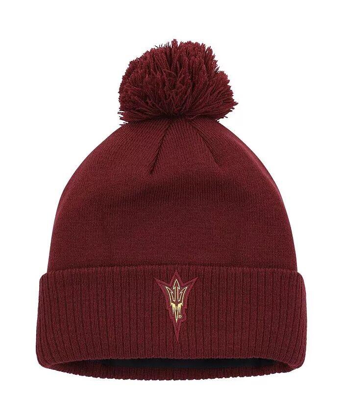 

Мужская бордовая вязаная шапка Arizona State Sun Devils 2023 Sideline COLD DY с манжетами и помпоном Adidas, красный