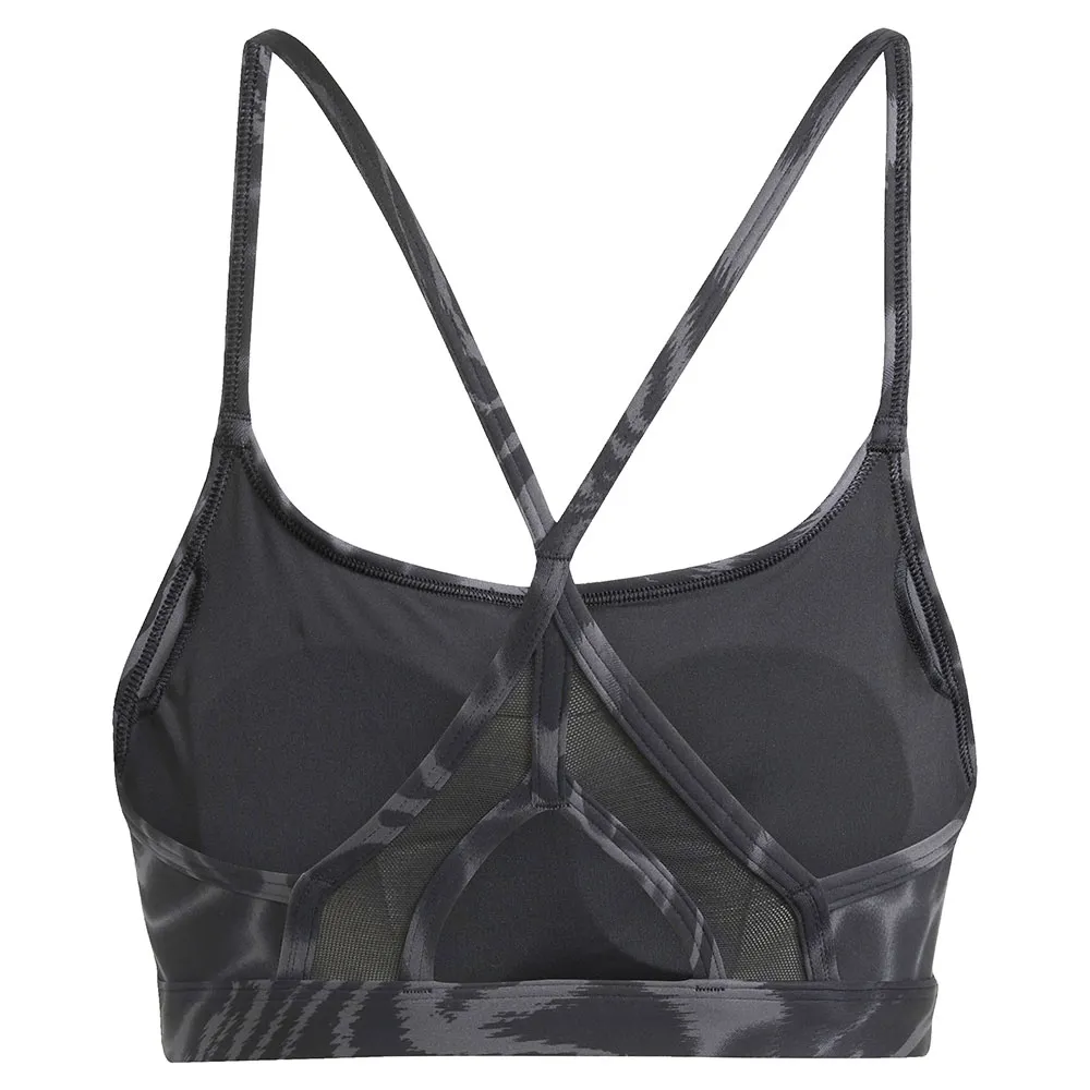 Спортивный бюстгальтер adidas Aeroreact 3 Stripes Low Impact Sports Bra, черный — фото 2