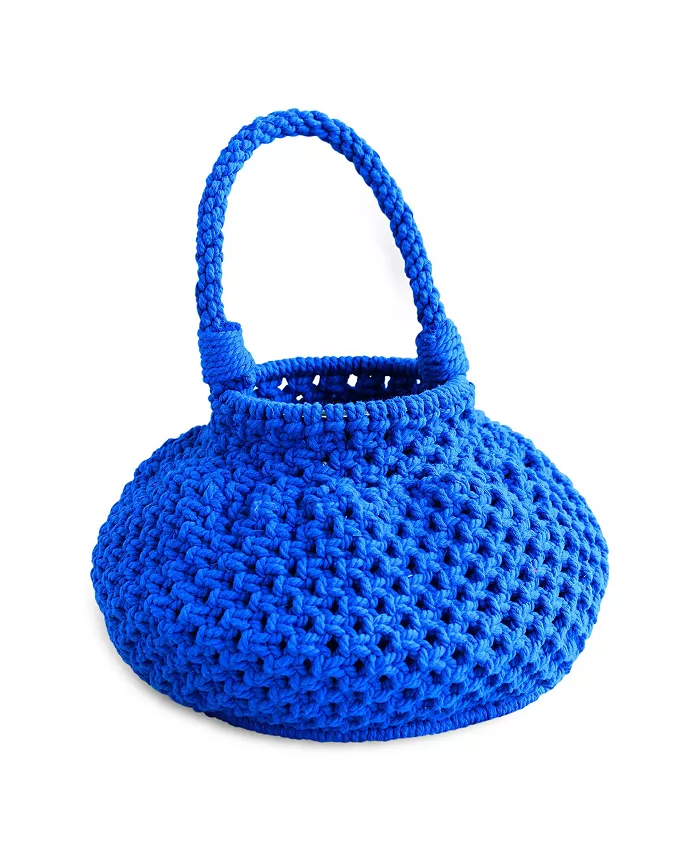 

Голубая макраме-сумка-ведро NAGA Azure Blue Brunna.co, синий