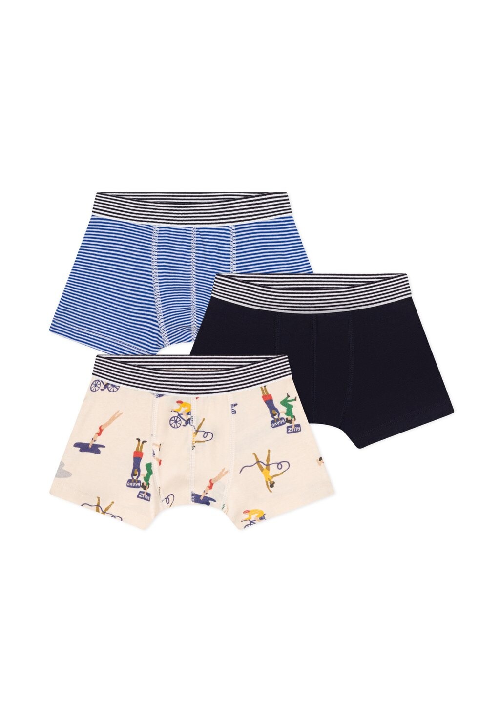 

Брюки 3 PACK Petit Bateau, синий/черный/бежевый